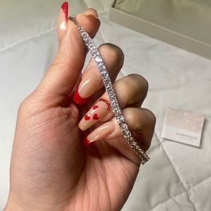 Synthetic diamond tennis bracelet